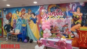 Mural Infantil Frozen Cenicienta Blancanieves Rapuncel Sirenita Graffitis 300x100000
